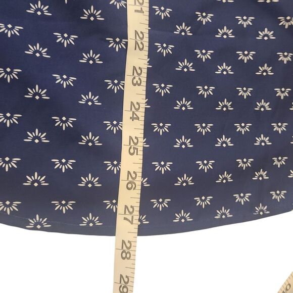 Eddie Bauer TOP Buttoned Short-Sleeved Cute Navy White Print Size XS - Picture 11 of 12